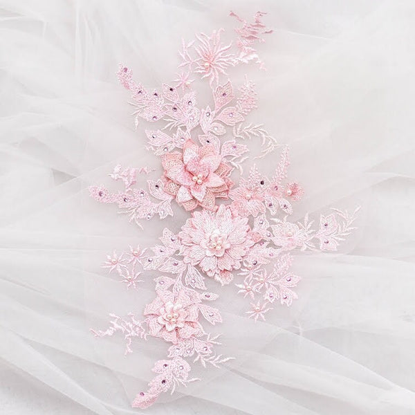 3D Flower Lace Applique: Gown & Dress Embellishment