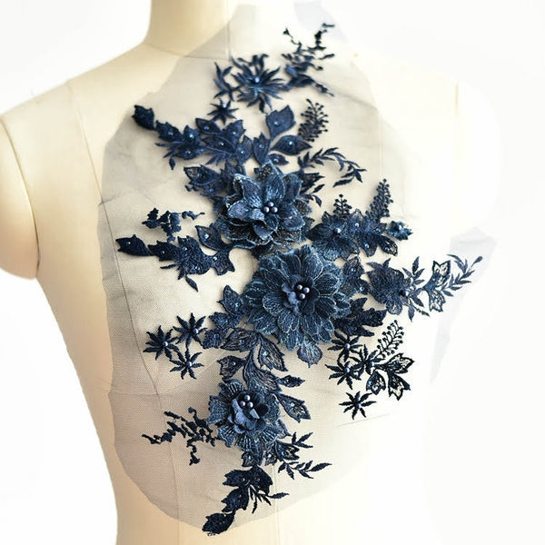 3D Flower Lace Applique: Gown & Dress Embellishment