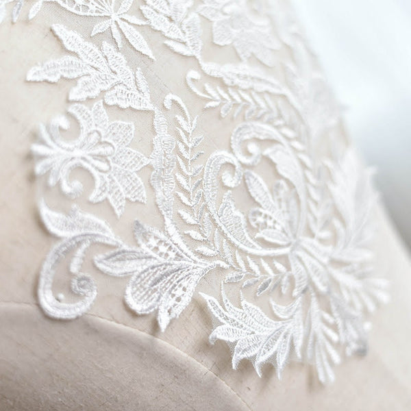 White Lace Applique: Bridal Bodice Embellishment (9x12.25 in)