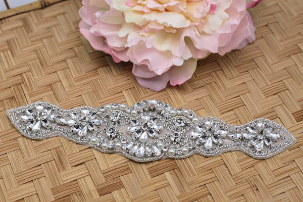 Rhinestone Bridal Applique: Iron-On Patch for Wedding Dress