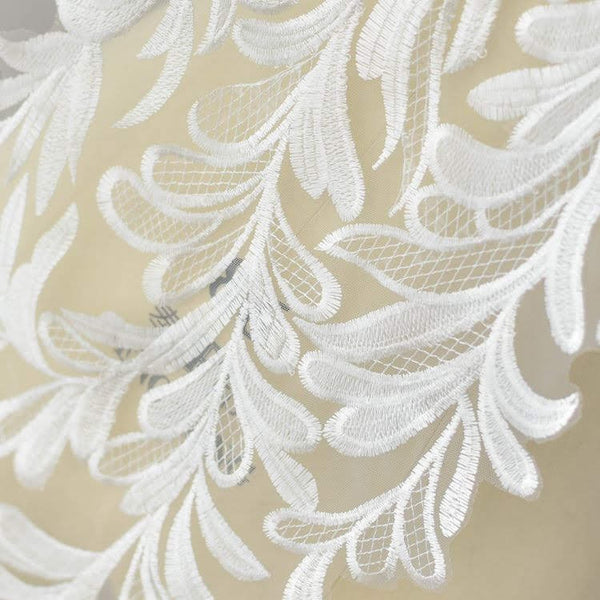 White Floral Lace Applique: Bridal Bodice Embellishment (11 7/8 x 41 3/4 in)