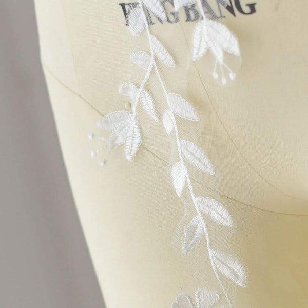 White Floral Lace Applique: Bridal Bodice Embellishment