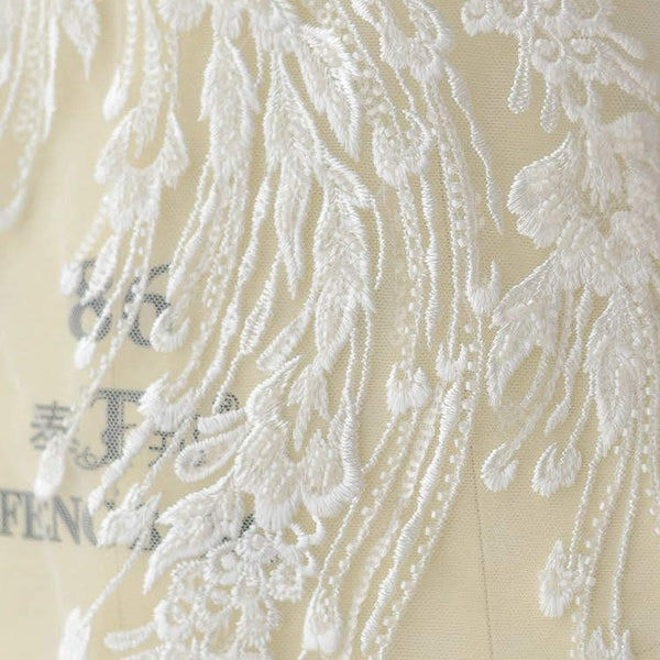 White Bridal Lace Applique: Wedding Dress Bodice Embellishment