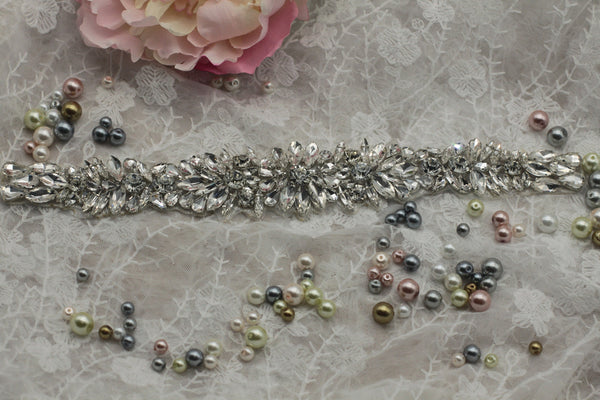 Rhinestone Bridal Applique: Iron-On Patch for Wedding Dress
