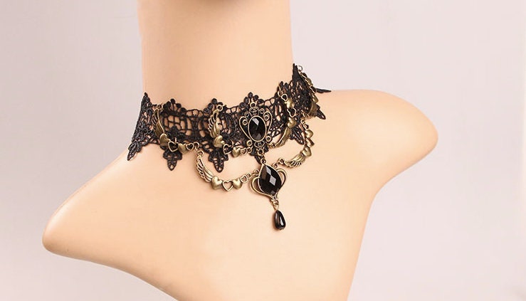 Black Lace Choker: Gothic Victorian Necklace
