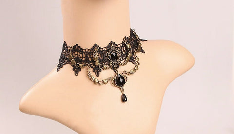 Black Lace Choker: Gothic Victorian Necklace
