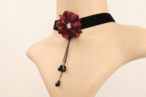 Black Velvet Choker: Gothic Tassel Lace Victorian Necklace