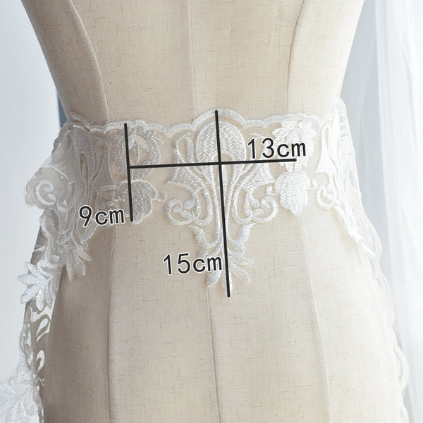 White Alencon Lace Trim: Bridal Wedding Dress Fabric