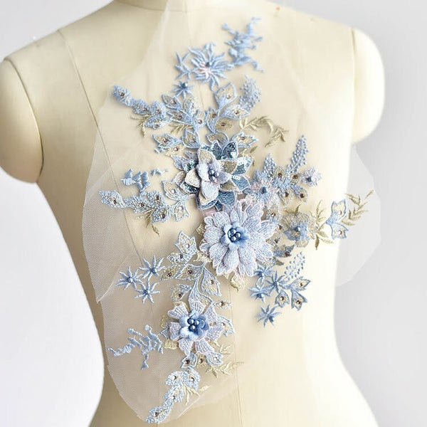 3D Flower Lace Applique: Gown & Dress Embellishment