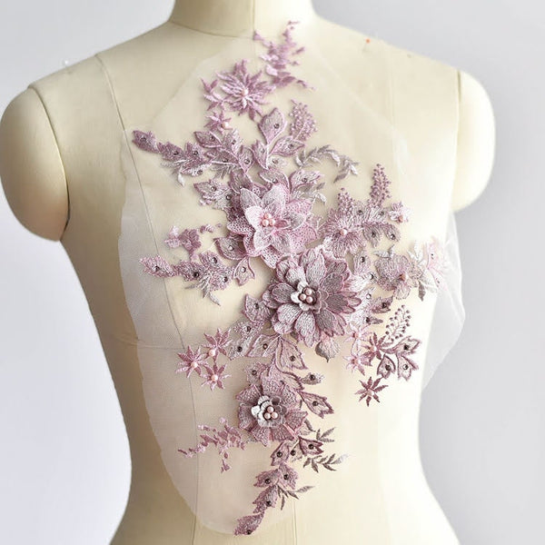 3D Flower Lace Applique: Gown & Dress Embellishment