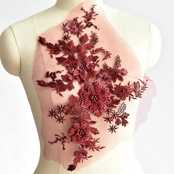 3D Flower Lace Applique: Gown & Dress Embellishment