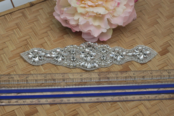 Rhinestone Bridal Applique: Iron-On Patch for Wedding Dress