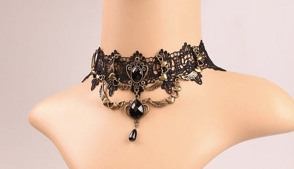 Black Lace Choker: Gothic Victorian Necklace