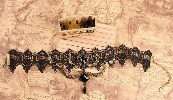 Black Lace Choker: Gothic Victorian Necklace