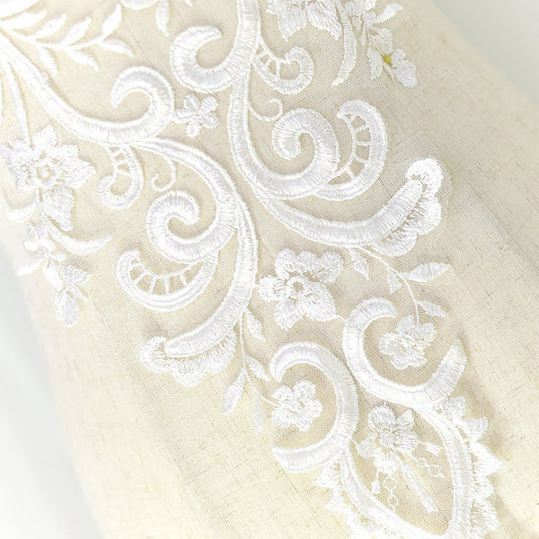White Lace Applique: Bridal Bodice, Wedding Dress Embellishment