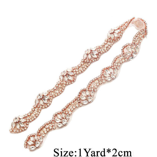 Rhinestone Bridal Dress Trim: Sparkling Wedding Sash Embellishment