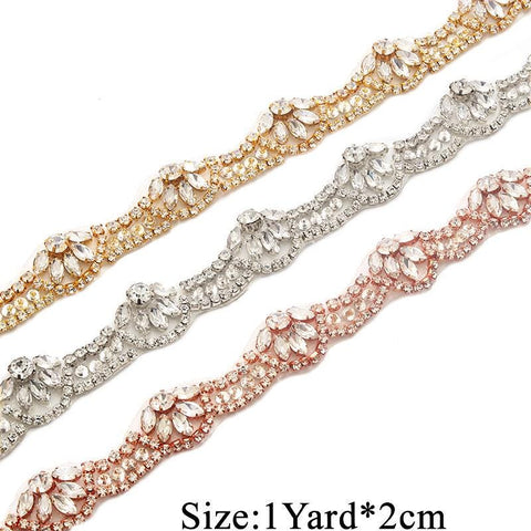 Rhinestone Bridal Dress Trim: Sparkling Wedding Sash Embellishment