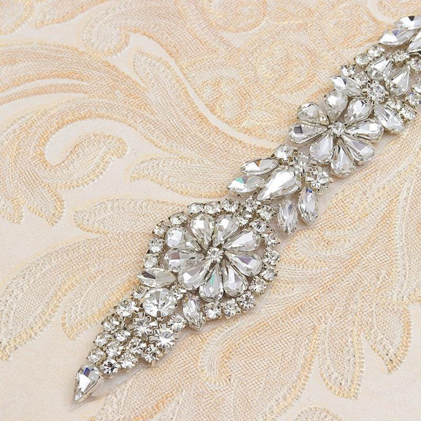 Rhinestone Bridal Applique: Iron-On Patch for Wedding Dress