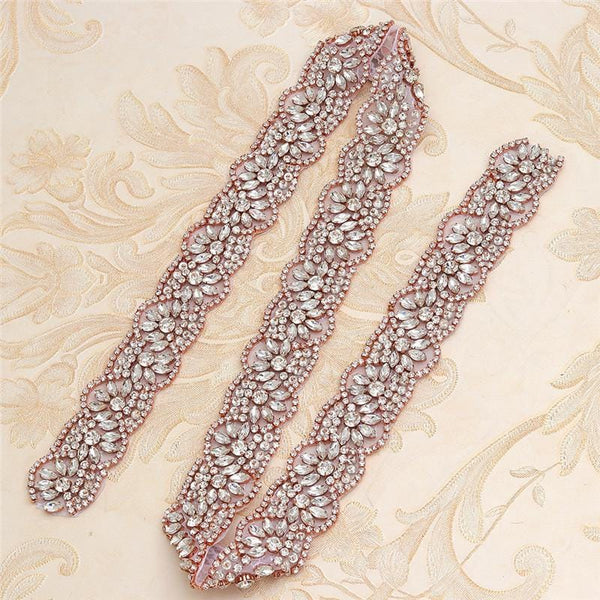 Rhinestone Bridal Belt Applique: Iron-On Patch, 1 1/2" Wide