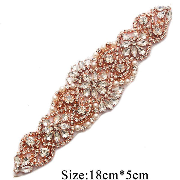 Rhinestone Bridal Applique: Iron-On Patch for Wedding Dress