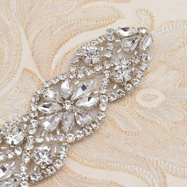 Rhinestone Bridal Applique: Iron-On Patch for Wedding Dress