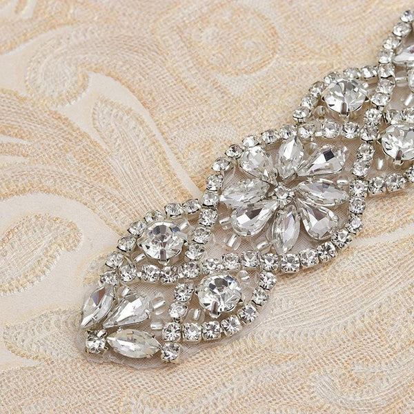 Rhinestone Bridal Applique: Iron-On Patch for Wedding Dress