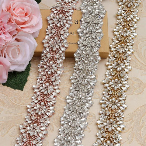 Bridal Rhinestone Trim: Sparkling Wedding Sash Belt Embellishment