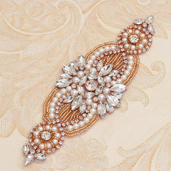 Rhinestone Bridal Applique: Iron-On Patch for Wedding Dress