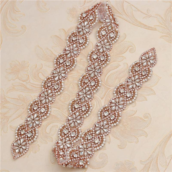Rhinestone Bridal Applique: Iron-On Patch for Wedding Dress