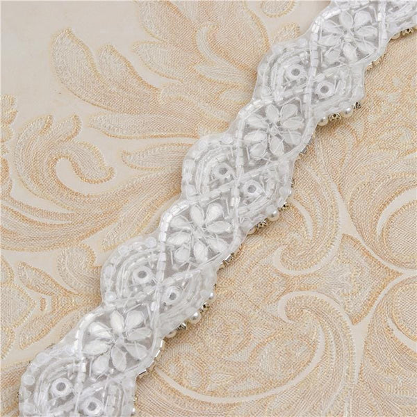 Rhinestone Bridal Belt Applique: Iron-On Patch (13 3/4 in x 2 in)