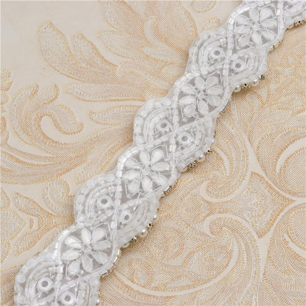 Rhinestone Bridal Applique: Iron-On Patch for Wedding Dress Belt (23 5/8 in)