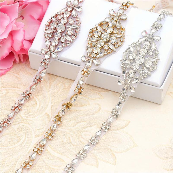 Rhinestone Bridal Applique: Iron-On Patch for Wedding Dress