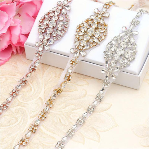 Rhinestone Bridal Applique: Iron-On Patch for Wedding Dress
