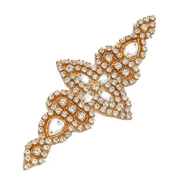 Rhinestone Bridal Applique: Iron-On Patch for Wedding Dress