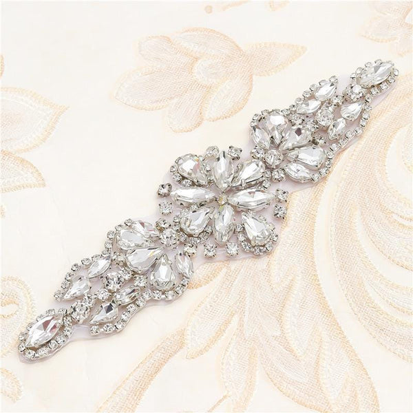 Rhinestone Bridal Applique: Iron-On Patch for Wedding Dress