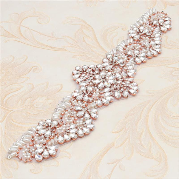 Rhinestone Bridal Applique: Iron-On Patch for Wedding Dress
