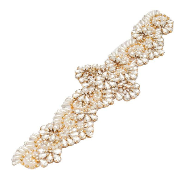 Rhinestone Bridal Applique: Iron-On Patch for Wedding Dress