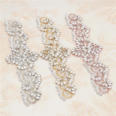 Rhinestone Bridal Applique: Iron-On Patch for Wedding Dress