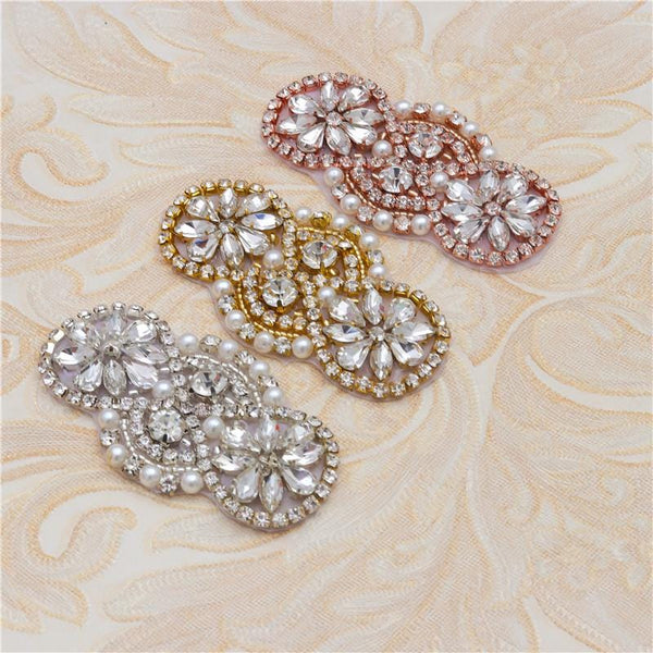 Rhinestone Bridal Applique: Iron-On Patch for Wedding Dress