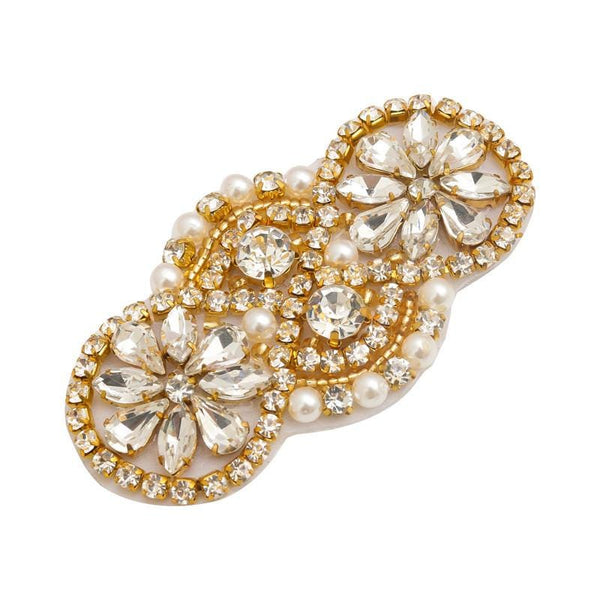 Rhinestone Bridal Applique: Iron-On Patch for Wedding Dress