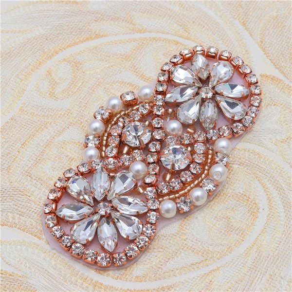 Rhinestone Bridal Applique: Iron-On Patch for Wedding Dress