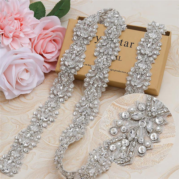 Rhinestone Bridal Dress Trim: Sparkling Wedding Sash Embellishment