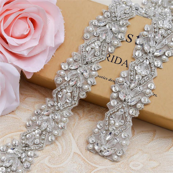 Rhinestone Bridal Dress Trim: Sparkling Wedding Sash Embellishment