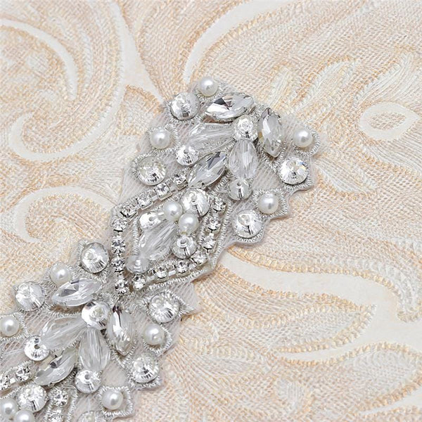 Rhinestone Bridal Dress Trim: Sparkling Wedding Sash Embellishment
