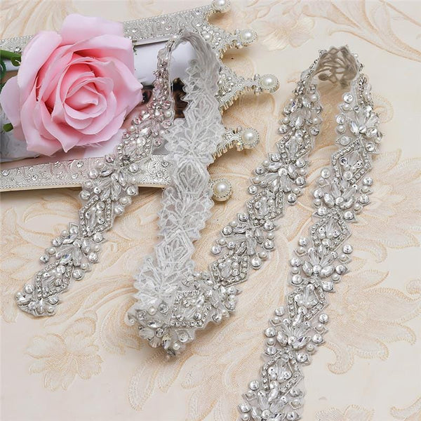 Rhinestone Bridal Dress Trim: Sparkling Wedding Sash Embellishment