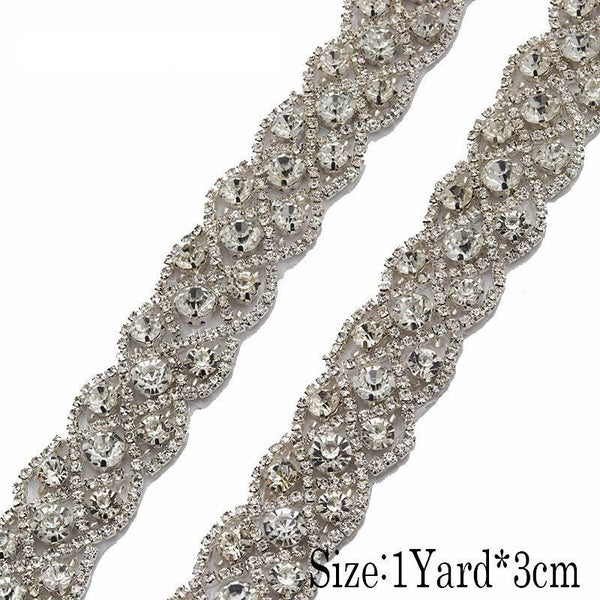 Rhinestone Bridal Dress Trim: Sparkling Wedding Sash Embellishment