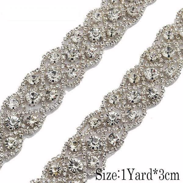 Rhinestone Bridal Dress Trim: Sparkling Wedding Sash Embellishment