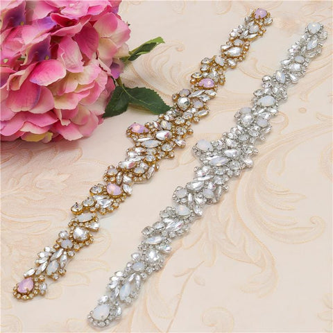Rhinestone Bridal Applique: Iron-On Patch for Wedding Dress