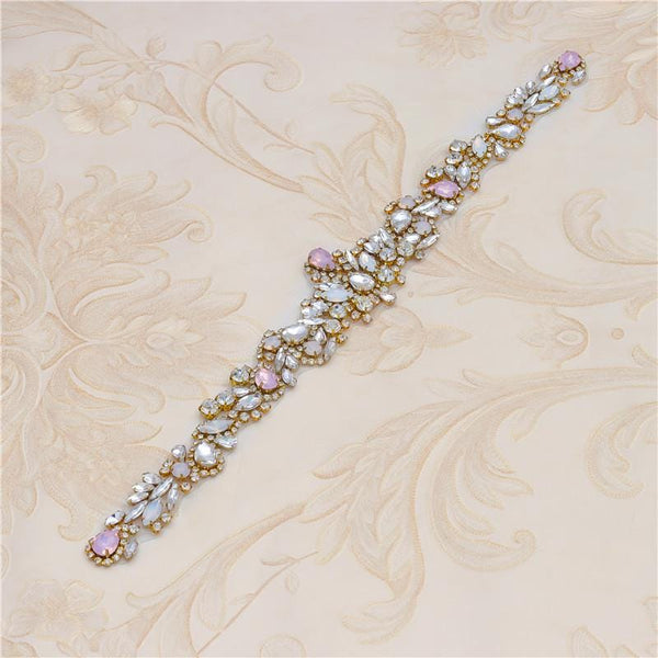 Rhinestone Bridal Applique: Iron-On Patch for Wedding Dress