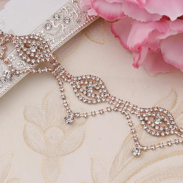 Sparkling Rhinestone Trim: Bridal Dress Belt Embellishment - 2 in Wide